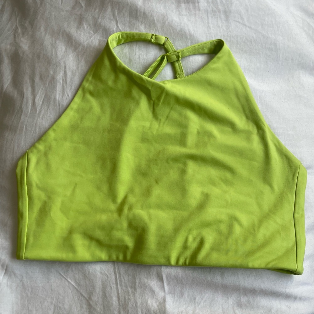 Girlfriend Collective Lime Green Topanga bra size Large-discontinued style!